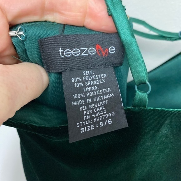 Teeze Me Criss Cross Strap Emerald Velvet Jumpsuit - Picture 8 of 9